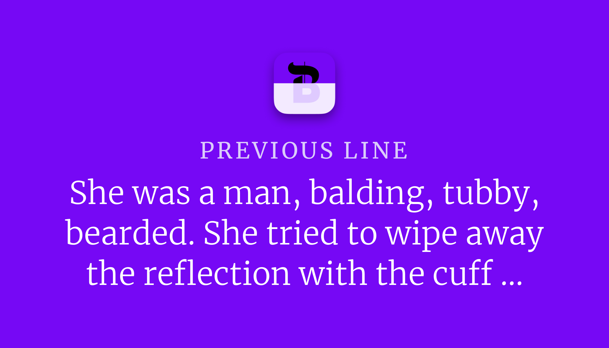 Write the next line!